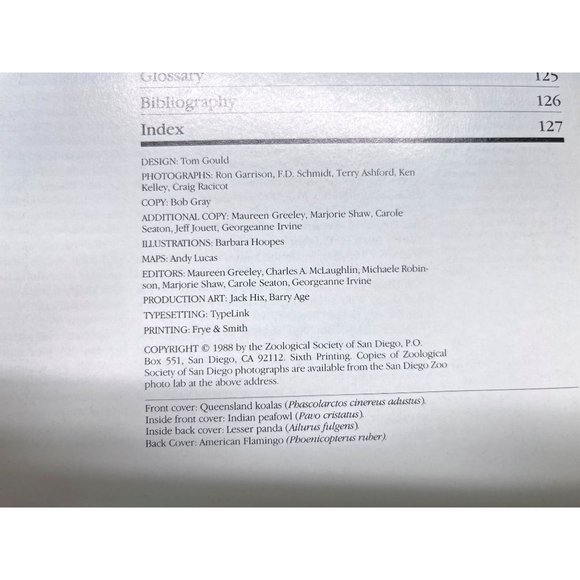 Vintage The San Diego Zoo Souvenir Book 1988 Animal Photographs - Picture 6 of 9